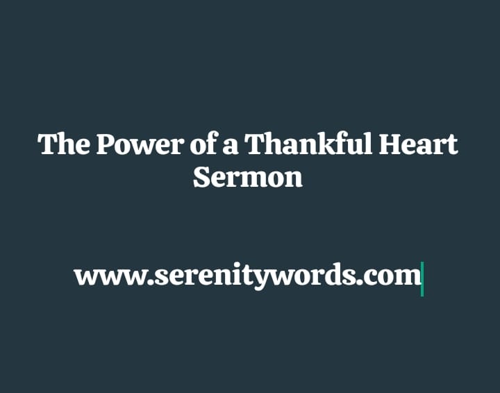 The power of a thankful heart sermon